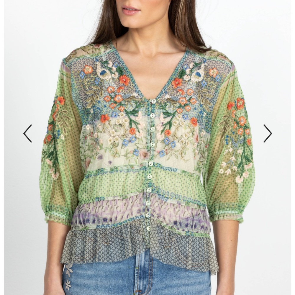 Boho WINX MESH BLOUSE Johnny Was